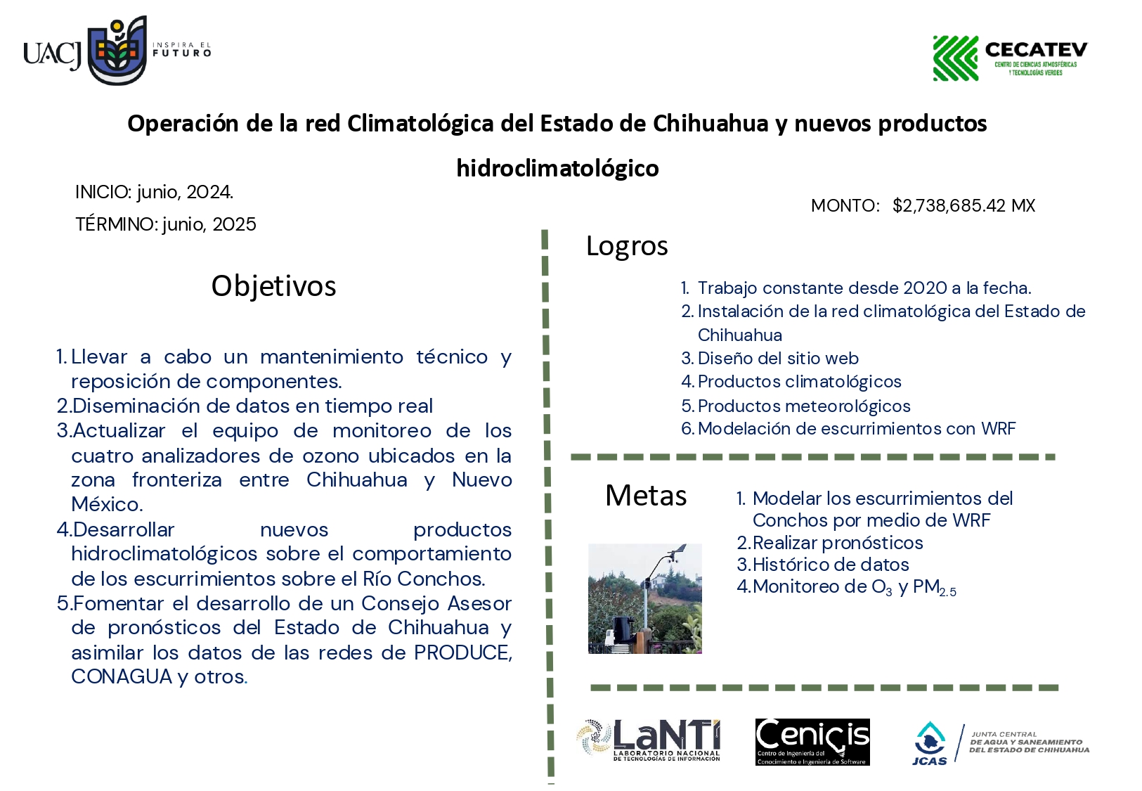 Logo de Operación de la red Climatológica del Estado de Chihuahua y nuevos productos hidroclimatológico